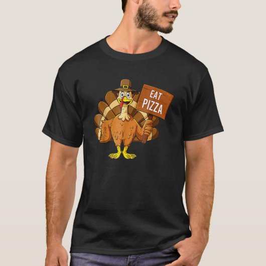 Turkey Eat Pizza Adult Vegan Kids   Thanksgiving   Tシャツ (正面)