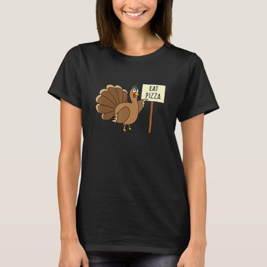 Turkey Eat Pizza Adult Vegan Kids   Thanksgiving Tシャツ (正面)