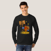 Turkey Eat Pizza  Thanksgiving Tシャツ (正面フル)