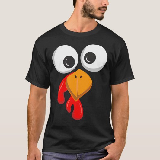 Turkey Face Crazy Eyes Funny Thanksgiving Day Gift Tシャツ (正面)