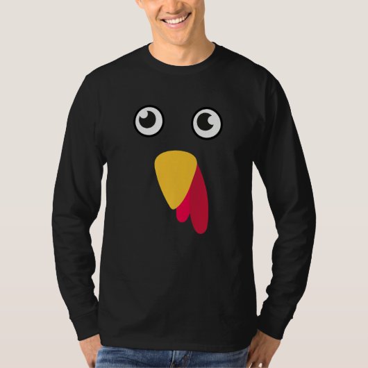 Turkey Face Cute Matching Family Thanksgiving Tシャツ (正面)