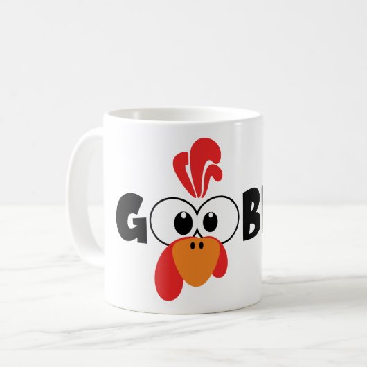 Turkey Face Gobble Coffee Mug コーヒーマグカップ (正面左)