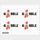 Turkey Face Gobble Stickers 長方形シール (シート)