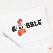 Turkey Face Gobble Stickers 長方形シール (封筒)