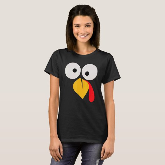 Turkey Face Pilgrim  Thanksgiving Costume  2 Tシャツ (正面フル)