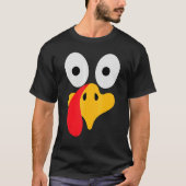 Turkey Face Pilgrim  Thanksgiving Costume Tシャツ (正面)