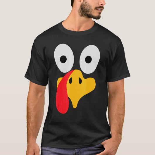 Turkey Face Pilgrim  Thanksgiving Costume Tシャツ (正面)