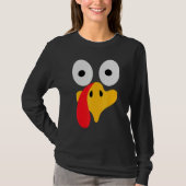 Turkey Face Pilgrim  Thanksgiving Costume Tシャツ (正面)