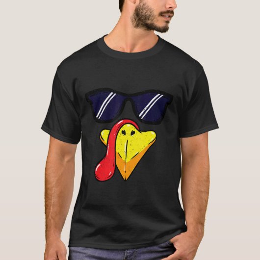 Turkey Face Thanksgiving Day Pilgrim Trot Costume Tシャツ (正面)