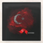 Turkey flag ガラスコースター (正面)