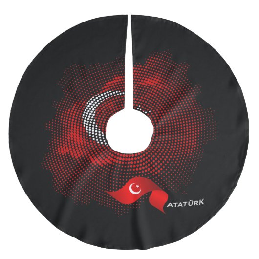 Turkey flag ブラッシュドポリエステルツリースカート (正面)