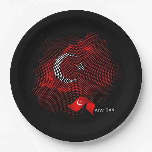 Turkey flag ペーパープレート (正面)