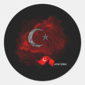 Turkey flag ラウンドシール (正面)