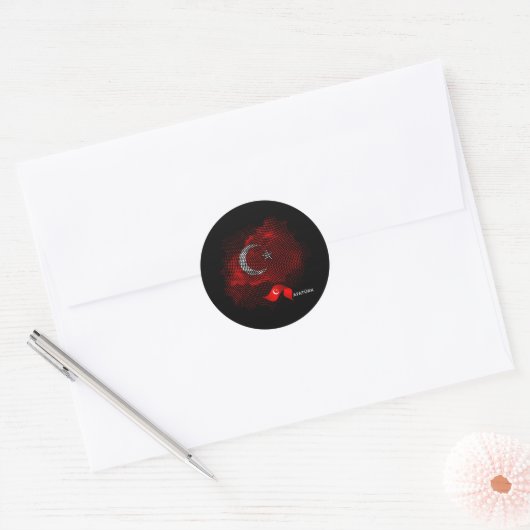 Turkey flag ラウンドシール (封筒)