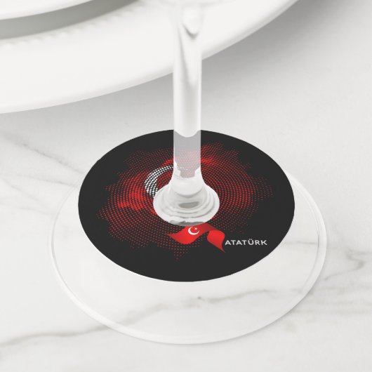 Turkey flag ワイングラスタグ (クローズアップ)