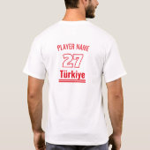 Turkey Football National Flag Heritage Soccer Ball Tシャツ (裏面)