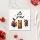 TURKEY for thanks sgivingテーマの秋ディナーテーブル スタンダードカクテルナプキン (インサイチュ)