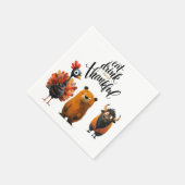 TURKEY for thanks sgivingテーマの秋ディナーテーブル スタンダードカクテルナプキン (角)