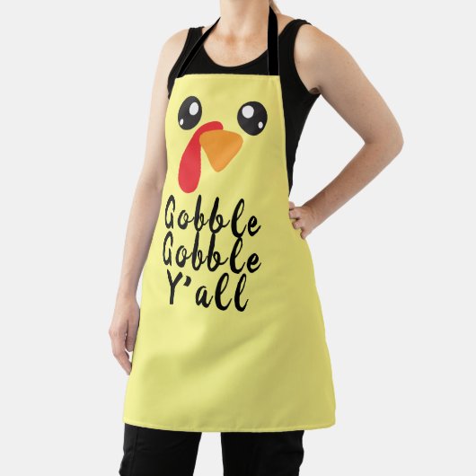 Turkey Gobble Yall - Baker Chef Holiday Fun エプロン (インサイチュ)