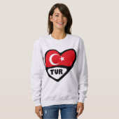 Turkey Heart Flag TUR Country Code スウェットシャツ (正面フル)