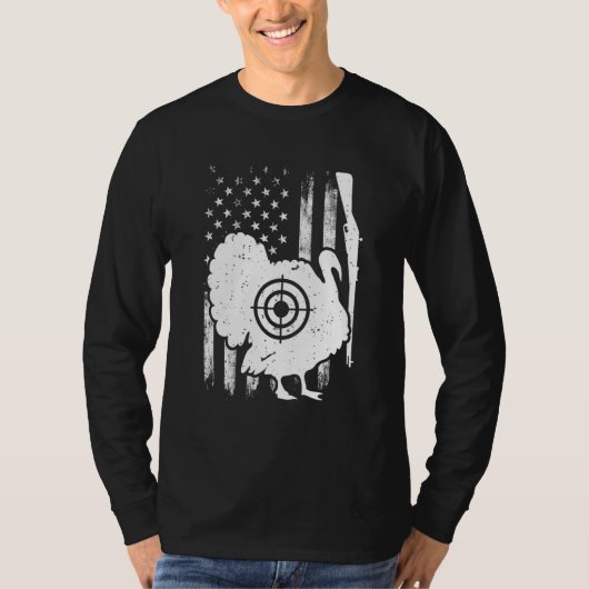 Turkey Hunting Patriotic American Flag Turkey Hunt Tシャツ (正面)