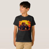 Turkey Monster Truck Sunset Retro Thanksgiving  Tシャツ (正面フル)