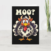 Turkey Moo Funny Thanksgiving Men Women Kids  カード (正面)