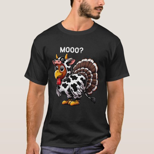 Turkey Moo Funny Thanksgiving Tシャツ (正面)
