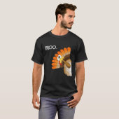turkey moo funny thanksgiving tシャツ (正面フル)