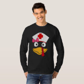 Turkey Nurse Thanksgiving Scrub Nursing Turkey Fac Tシャツ (正面フル)