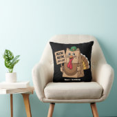 Turkey Paper Bag Meow Funny Thanksgiving Cat  クッション (椅子)