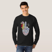 Turkey Peace Hand Sign Puzzle Autism Thanksgiving Tシャツ (正面フル)