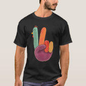 Turkey Peace Sign Thanksgiving Tシャツ (正面)