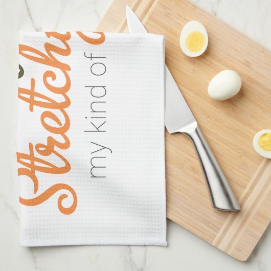 Turkey, Pie & Stretchy Pants キッチンタオル (四つ折り)