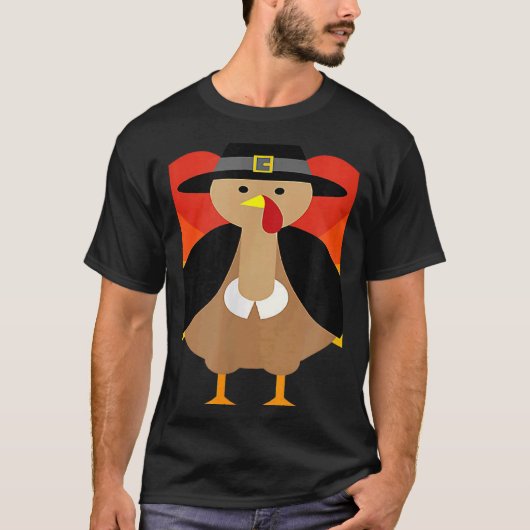 Turkey Pilgrim Cute Thanksgiving Essential Tシャツ (正面)
