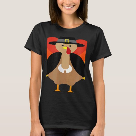 Turkey Pilgrim Cute Thanksgiving Essential Tシャツ (正面)