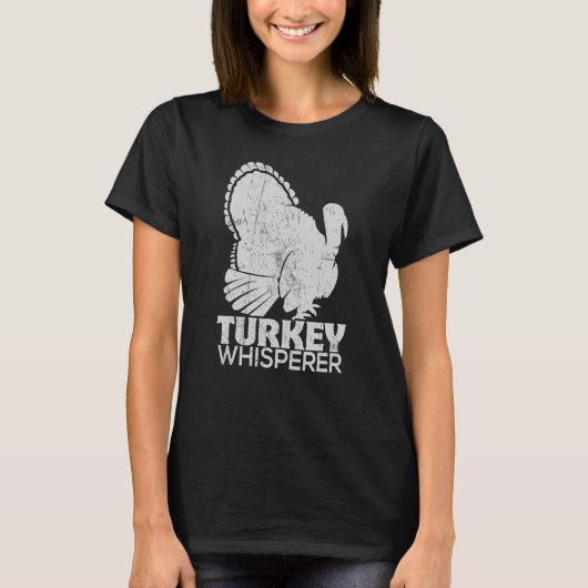 Turkey Pilgrim Farmer Animal  Hunting Distressed Tシャツ (正面)