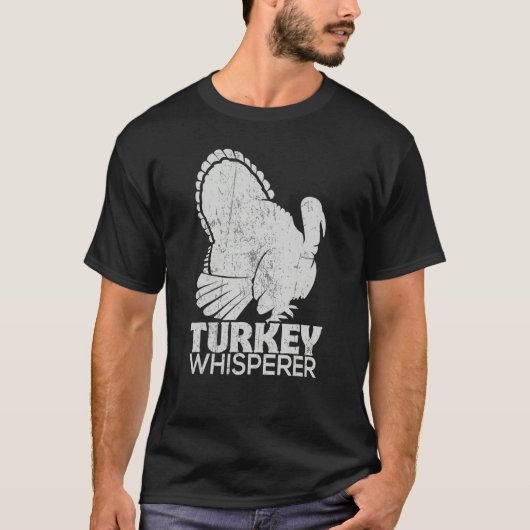 Turkey Pilgrim Farmer Animal  Hunting Distressed Tシャツ (正面)