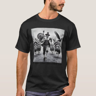 Turkey Rebellion Funny Thanksgiving History Mens W Tシャツ