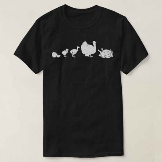 Turkey Roasted Evolution Fun Humor Funny Thanksgiv Tシャツ (デザイン正面)