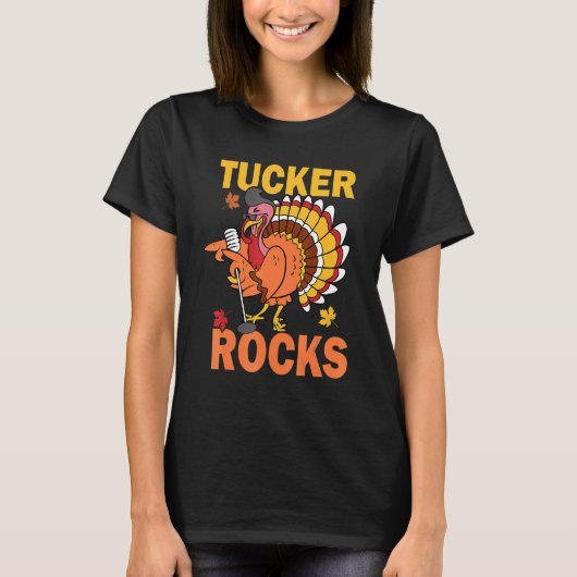 Turkey Rocks Autumn Fall Y'all Thanksgiving Retro Tシャツ (正面)