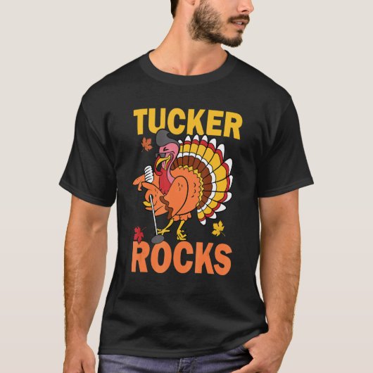 Turkey Rocks Autumn Fall Y'all Thanksgiving Retro  Tシャツ (正面)
