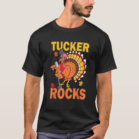 Turkey Rocks Autumn Fall Y'all Thanksgiving Retro Tシャツ (正面)