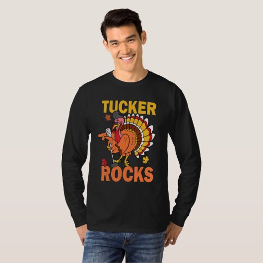Turkey Rocks Autumn Fall Y'all Thanksgiving Retro  Tシャツ (正面フル)