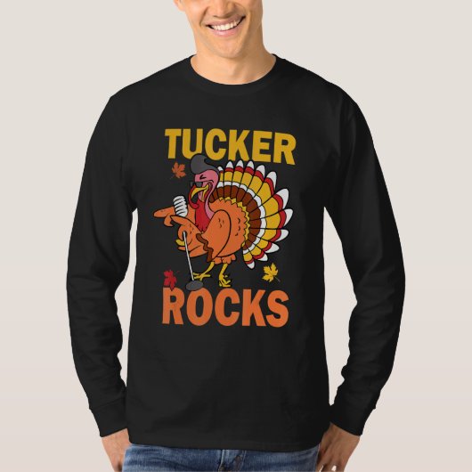Turkey Rocks Autumn Fall Y'all Thanksgiving Retro  Tシャツ (正面)