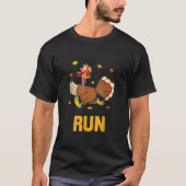 Turkey Run Costume Thanksgiving Running Turkey Tro Tシャツ (正面)