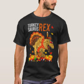 Turkey Saurus Rex  Pilgrim Dinosaur Kids Thanksgiv Tシャツ (正面)