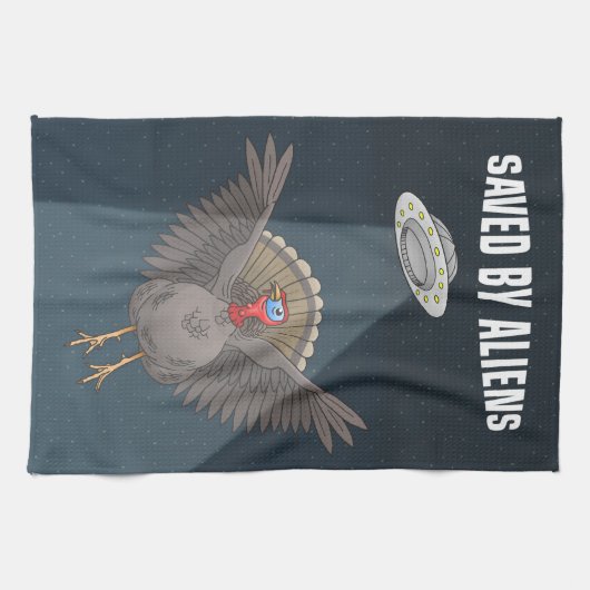 Turkey Saved By Aliens キッチンタオル (横)