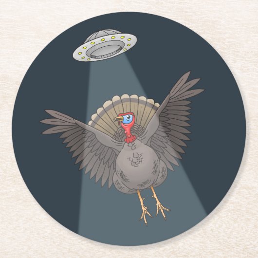 Turkey Saved by Aliens ラウンドペーパーコースター (正面)