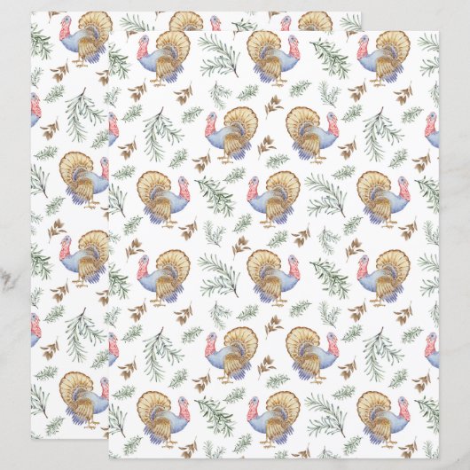 Turkey Scrapbook Paper (正面/裏面)